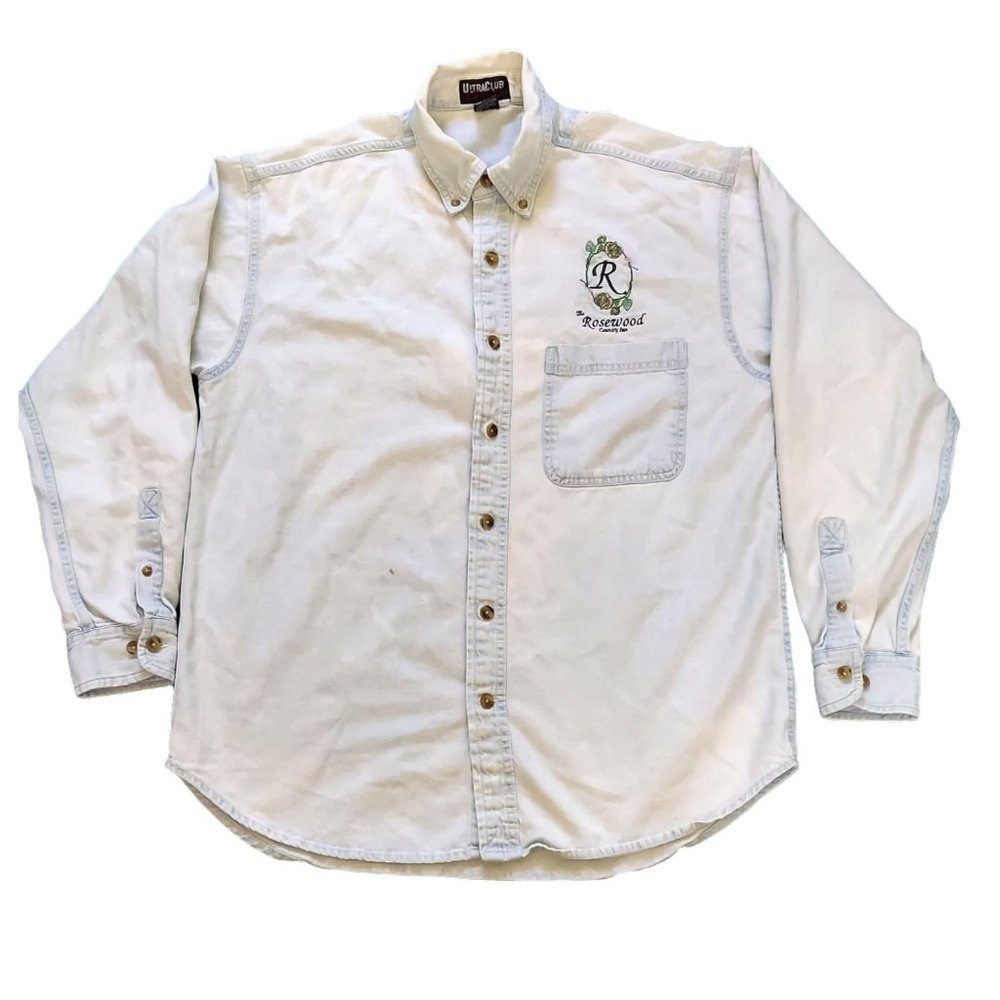 Vintage Retro Men's Ultraclub Collection Denim Shirt The Rosewood Country Inn M